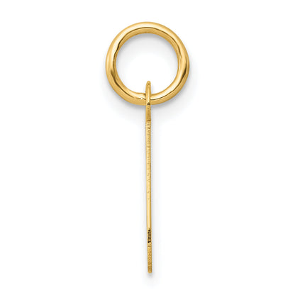 10K Yellow Gold Small Slanted Block Initial J Charm