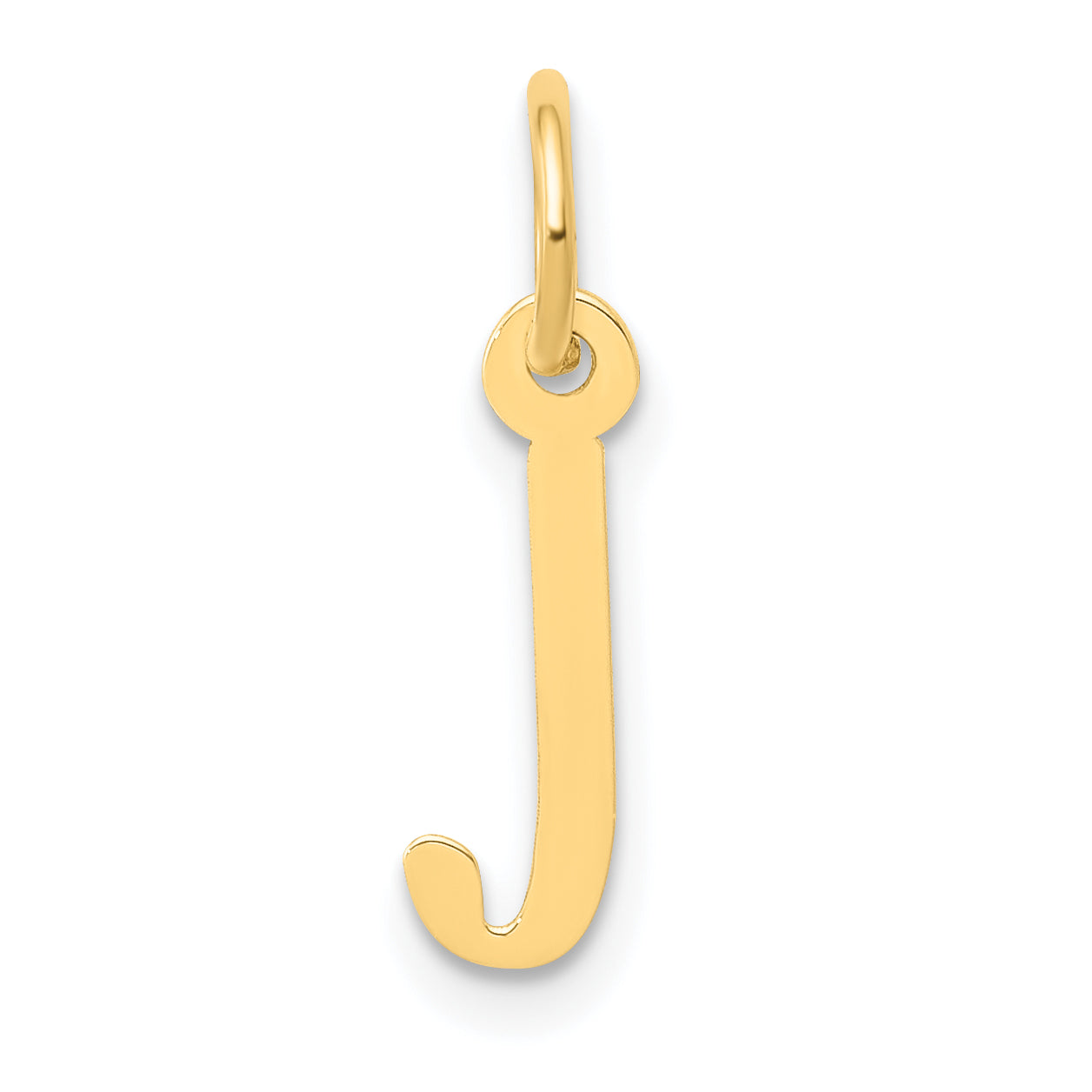 10K Yellow Gold Small Slanted Block Initial J Charm