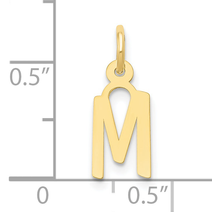 10K Yellow Gold Small Slanted Block Initial M Charm