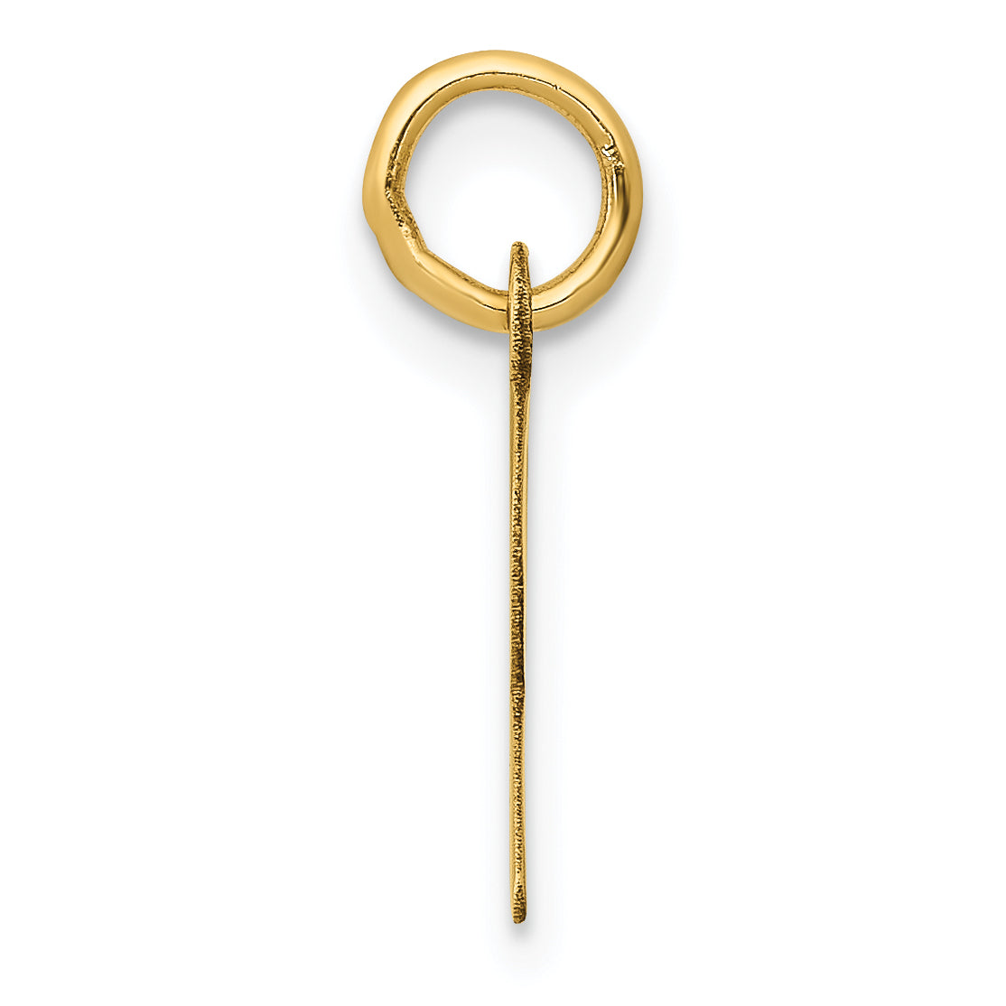 10K Yellow Gold Small Slanted Block Initial R Charm