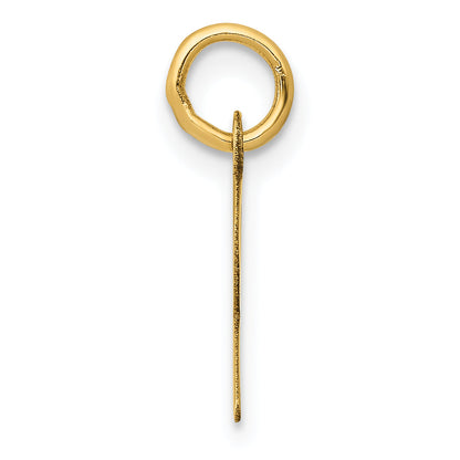 10K Yellow Gold Small Slanted Block Initial R Charm