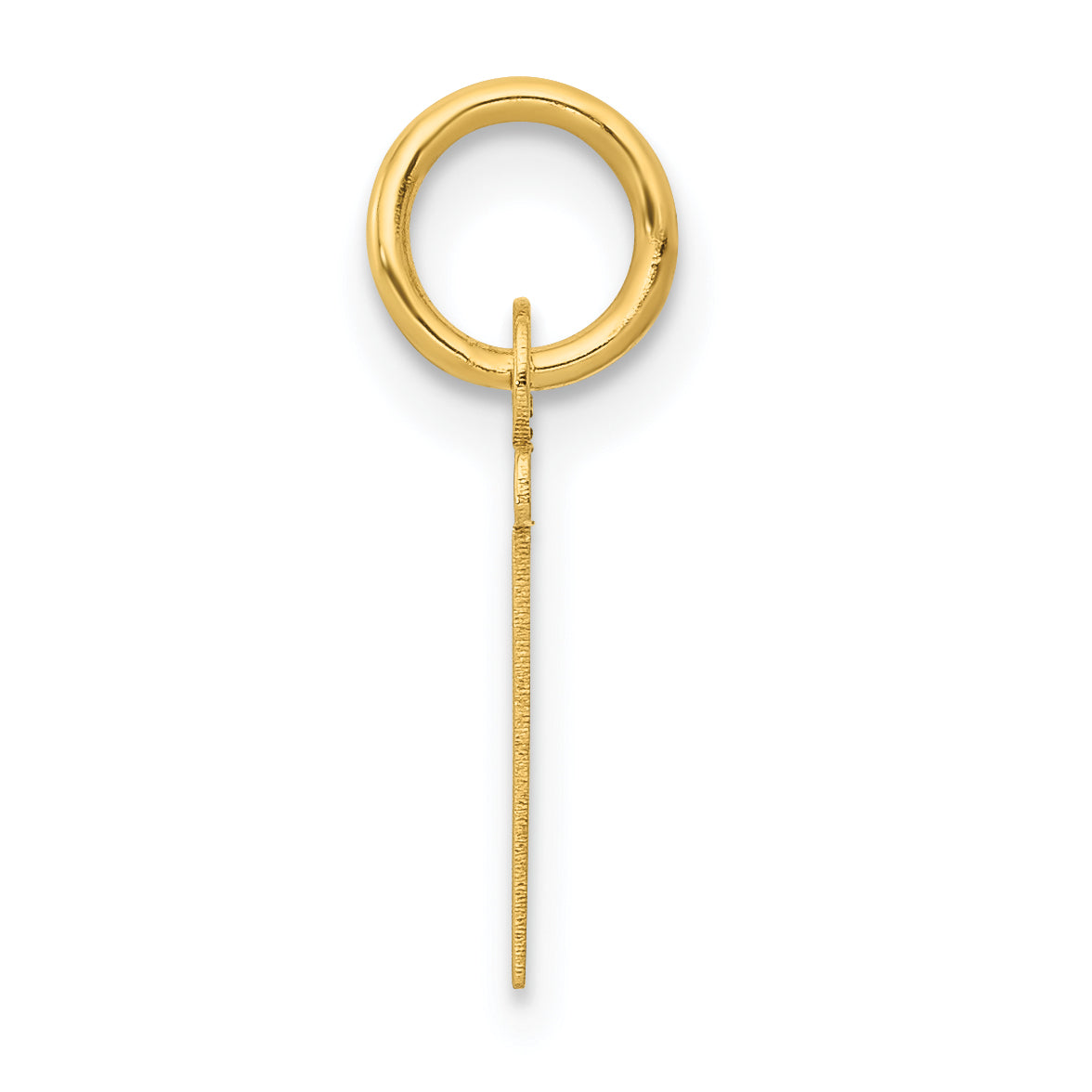 10K Yellow Gold Small Slanted Block Initial T Charm