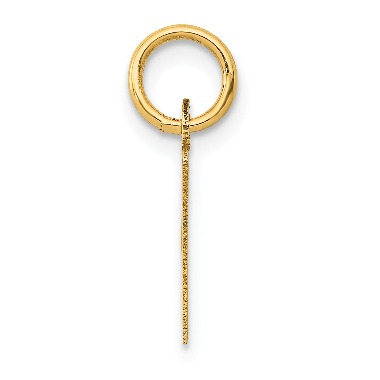 10K Yellow Gold Small Slanted Block Initial V Charm