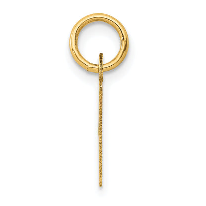 10K Yellow Gold Small Slanted Block Initial V Charm