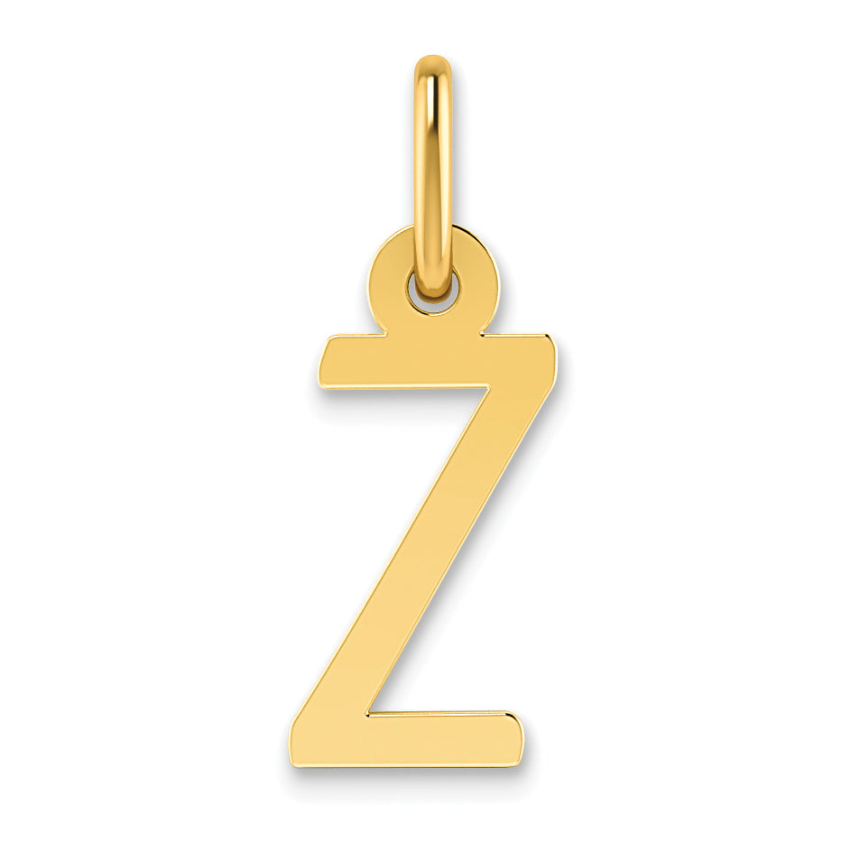 10K Yellow Gold Small Slanted Block Initial Z Charm