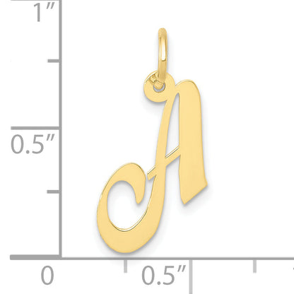 10K Yellow Gold 10K Small Fancy Script Initial A Charm