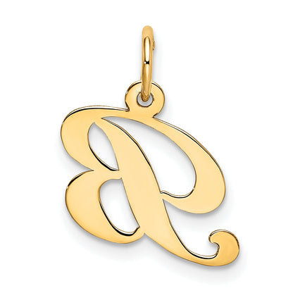 10K Yellow Gold 10K Small Fancy Script Initial B Charm