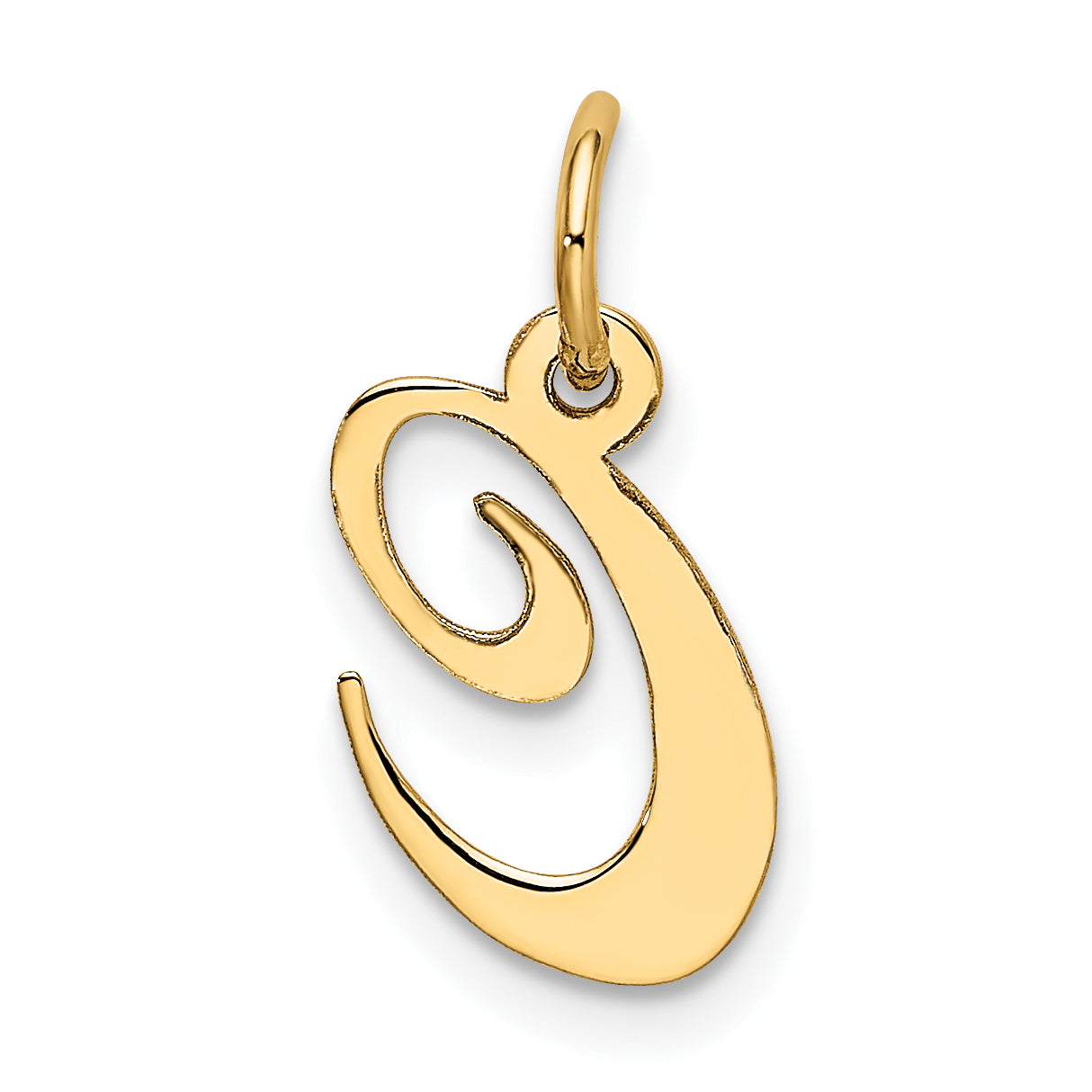 10K Yellow Gold 10K Small Fancy Script Initial C Charm