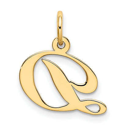 10K Yellow Gold 10K Small Fancy Script Initial D Charm