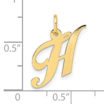 10K Yellow Gold 10K Small Fancy Script Initial H Charm
