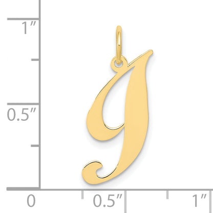 10K Yellow Gold 10K Small Fancy Script Initial I Charm