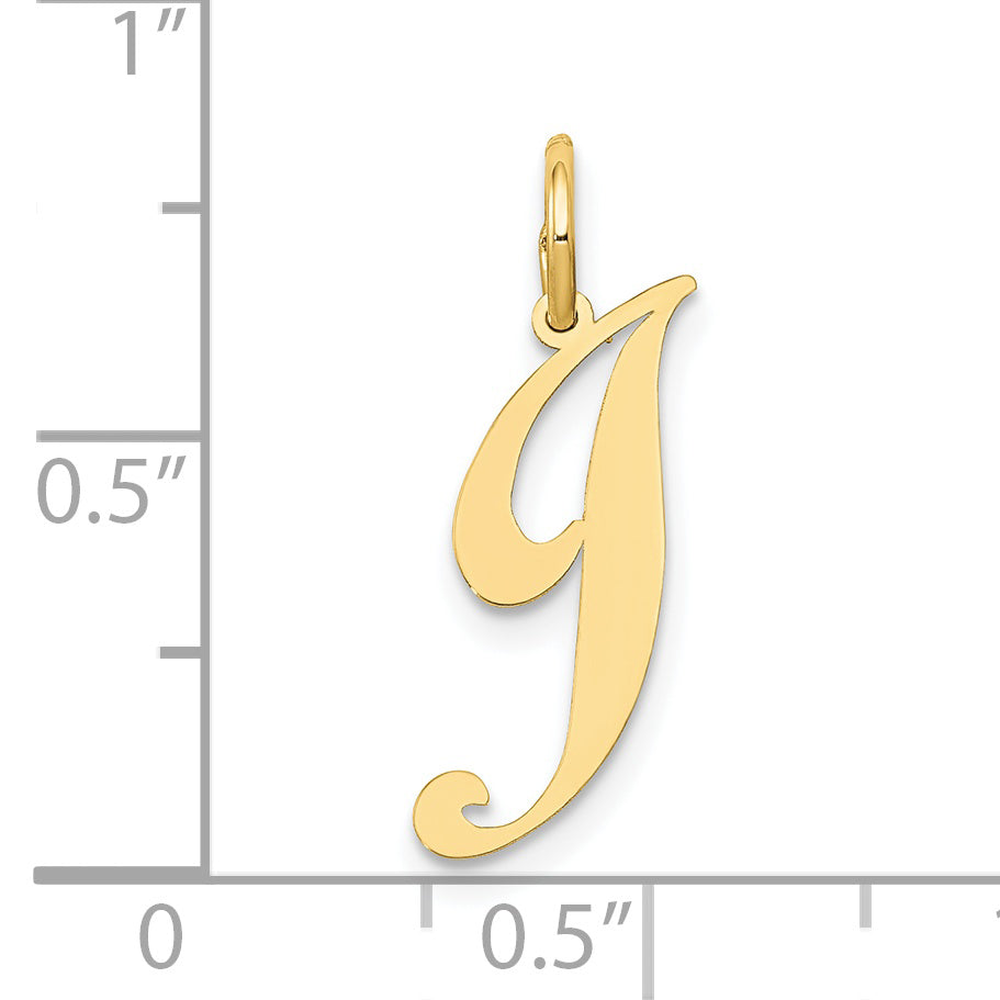 10K Yellow Gold 10K Small Fancy Script Initial J Charm