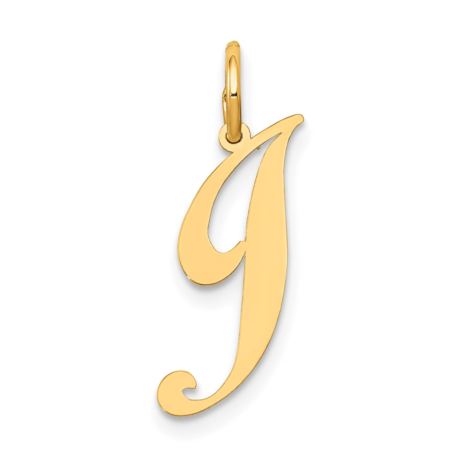 10K Yellow Gold 10K Small Fancy Script Initial J Charm
