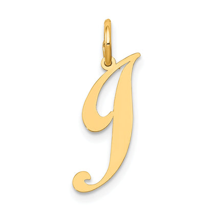 10K Yellow Gold 10K Small Fancy Script Initial J Charm