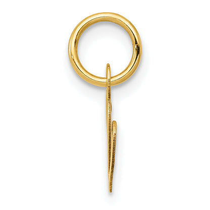 10K Yellow Gold 10K Small Fancy Script Initial V Charm