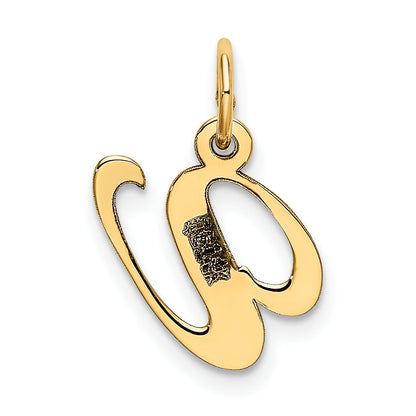 10K Yellow Gold 10K Small Fancy Script Initial V Charm