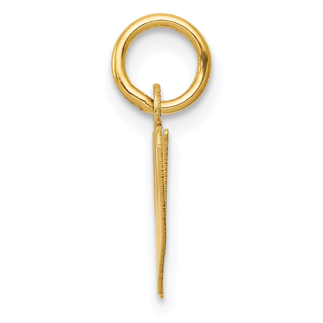 10K Yellow Gold 10K Small Fancy Script Initial W Charm