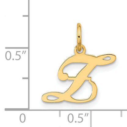 10K Yellow Gold 10K Small Fancy Script Initial Z Charm