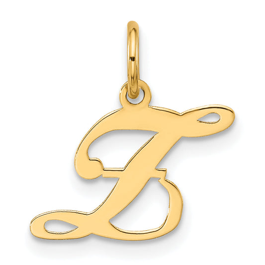 10K Yellow Gold 10K Small Fancy Script Initial Z Charm
