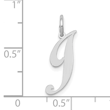 10K White Gold Small Fancy Script Initial J Charm