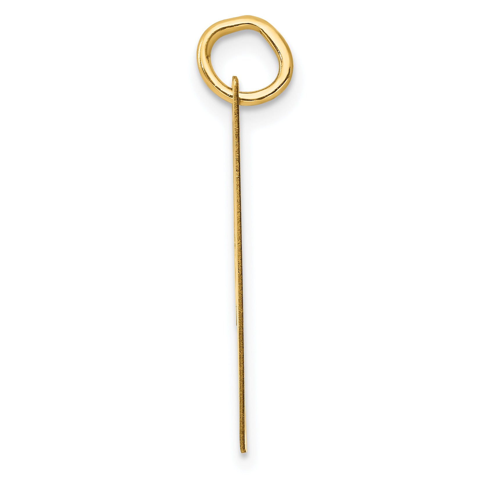 10K Yellow Gold Large Fancy Script Letter I Initial Charm