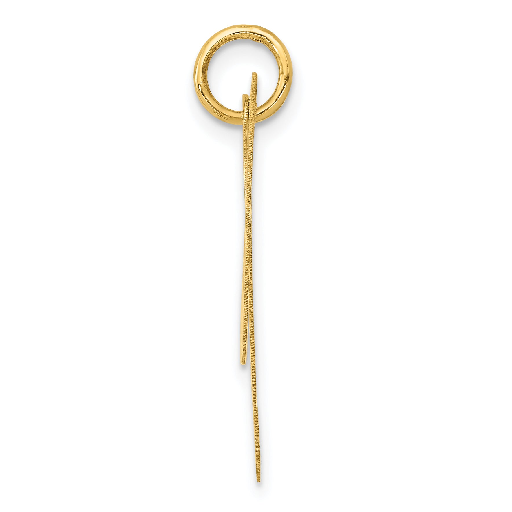 10K Yellow Gold Large Fancy Script Letter M Initial Charm