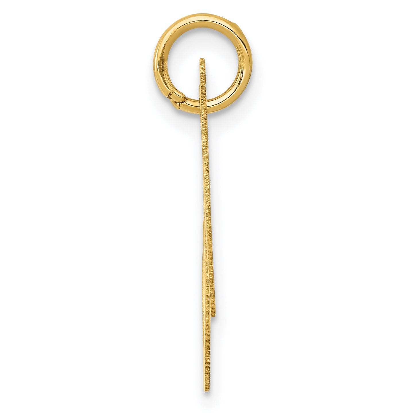 10K Yellow Gold Large Fancy Script Letter N Initial Charm