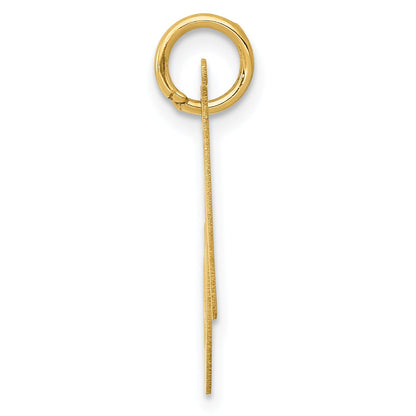 10K Yellow Gold Large Fancy Script Letter N Initial Charm