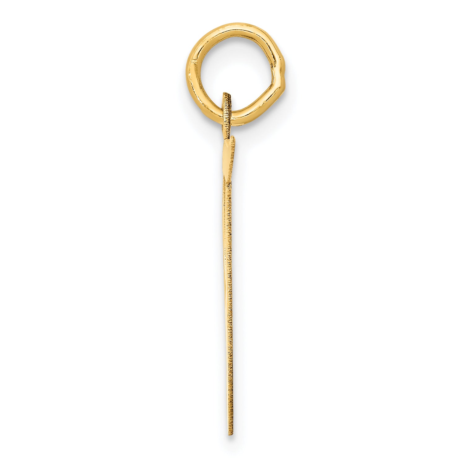 10K Yellow Gold Large Fancy Script Letter T Initial Charm