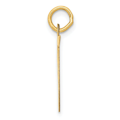 10K Yellow Gold Large Fancy Script Letter T Initial Charm