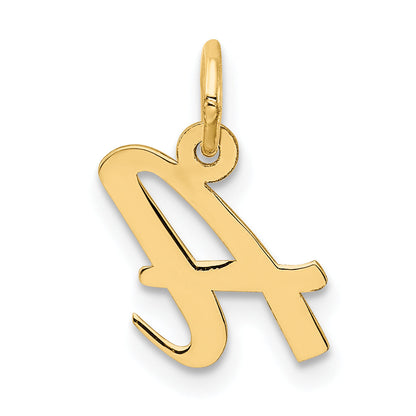 10K Yellow Gold Small Script Initial A Charm