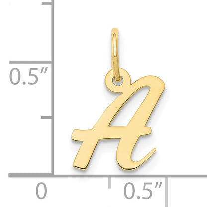 10K Yellow Gold Small Script Initial A Charm