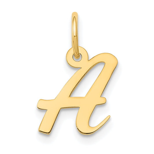 10K Yellow Gold Small Script Initial A Charm
