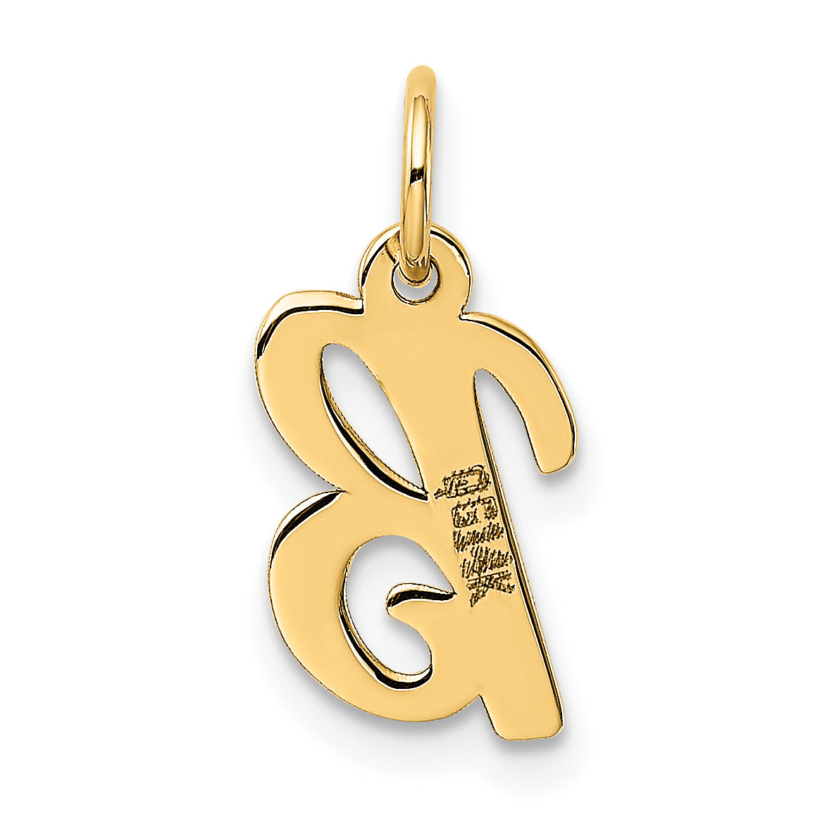 10K Yellow Gold Small Script Initial B Charm
