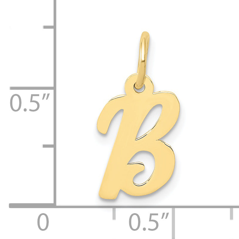 10K Yellow Gold Small Script Initial B Charm