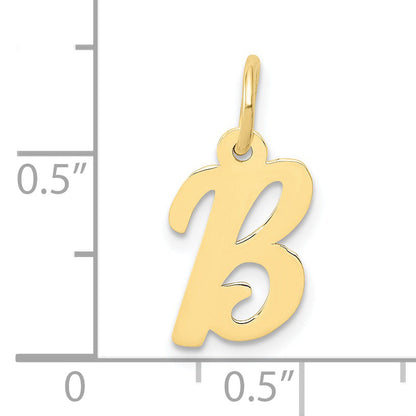10K Yellow Gold Small Script Initial B Charm