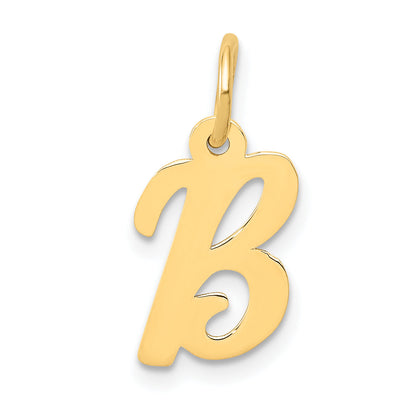 10K Yellow Gold Small Script Initial B Charm