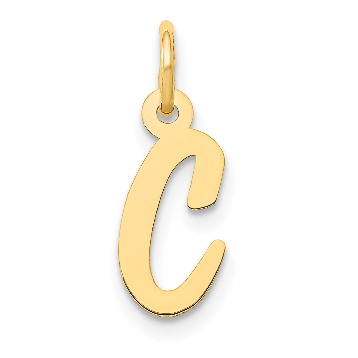 10K Yellow Gold Small Script Initial C Charm