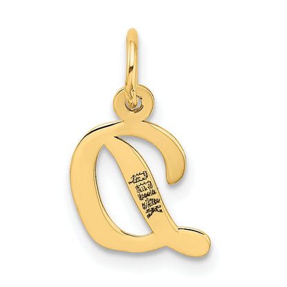 10K Yellow Gold Small Script Initial D Charm