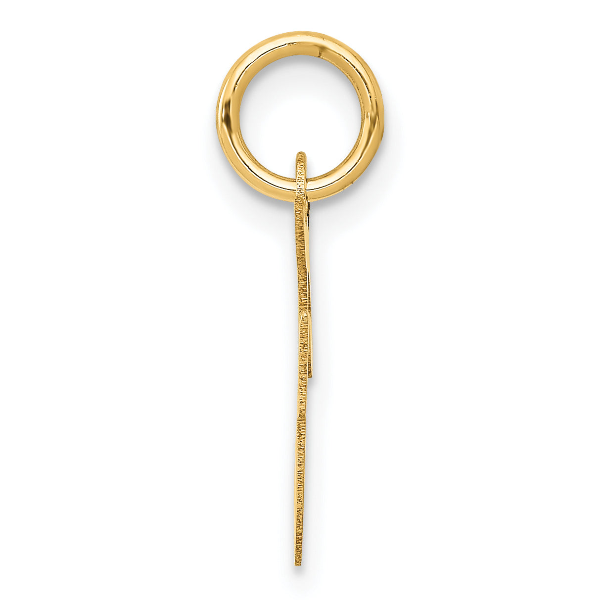 10K Yellow Gold Small Script Initial F Charm