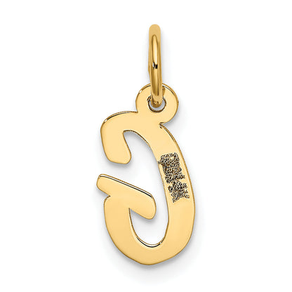 10K Yellow Gold Small Script Initial G Charm