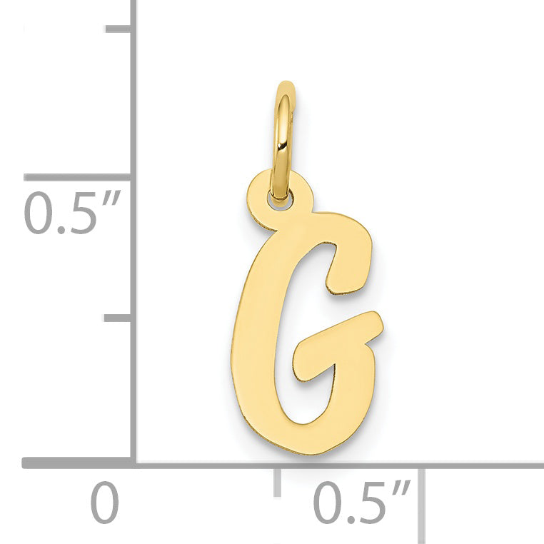 10K Yellow Gold Small Script Initial G Charm