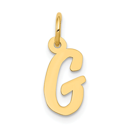 10K Yellow Gold Small Script Initial G Charm