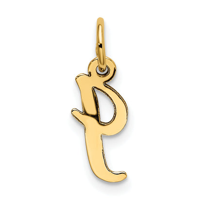 10K Yellow Gold Small Script Initial I Charm