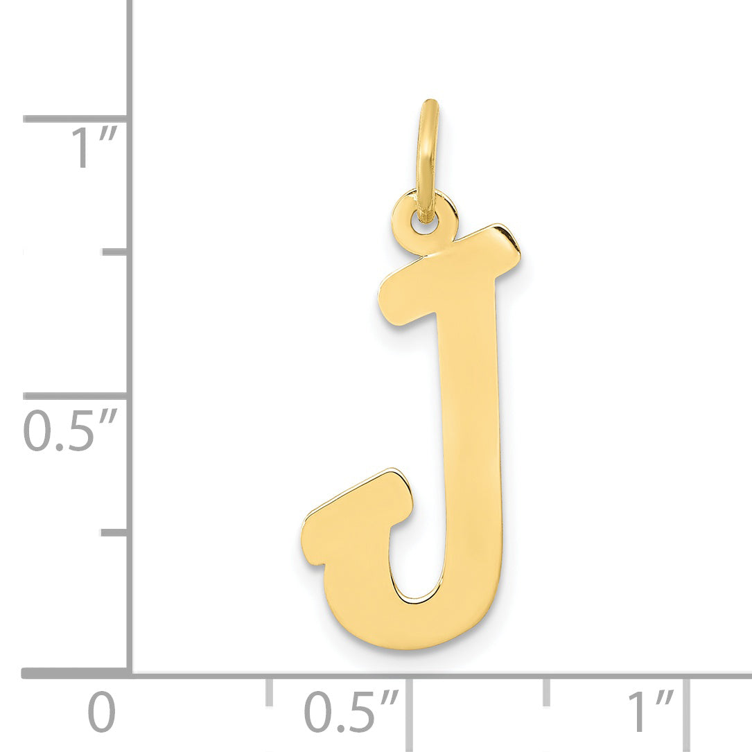 10K Yellow Gold Small Script Initial J Charm
