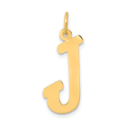 10K Yellow Gold Small Script Initial J Charm