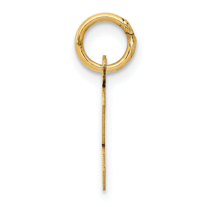 10K Yellow Gold Small Script Initial K Charm