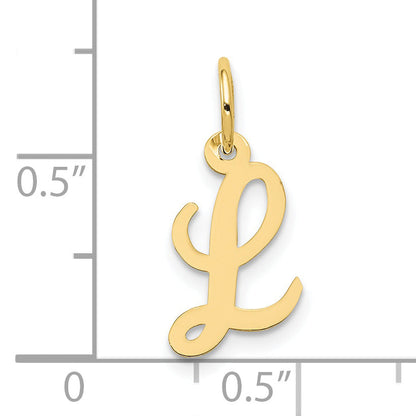 10K Yellow Gold Small Script Initial L Charm