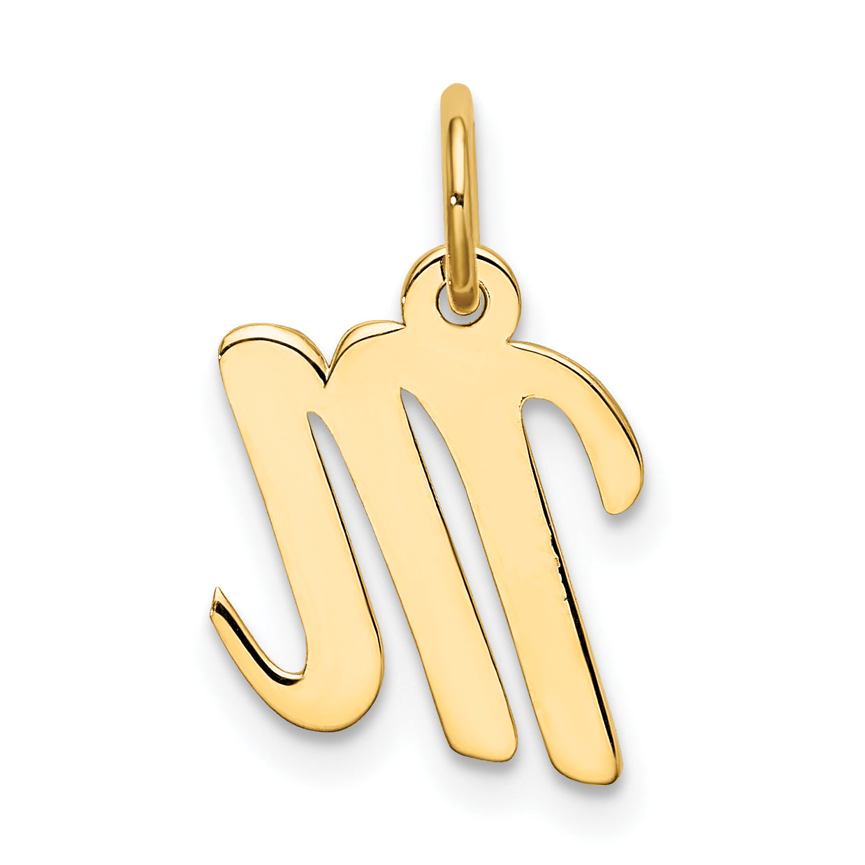 10K Yellow Gold Small Script Initial M Charm