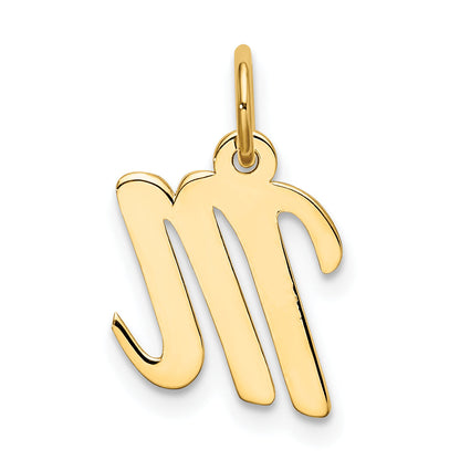 10K Yellow Gold Small Script Initial M Charm